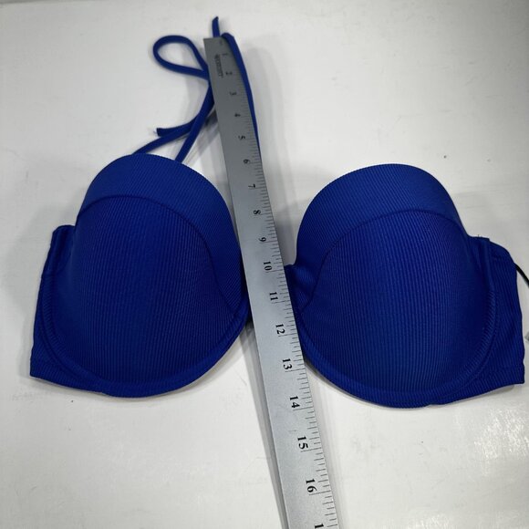 Shade And Shore Women's Sz 36D Swim Bikini Top Lightly Lined Under Wire Blue New - Picture 12 of 14
